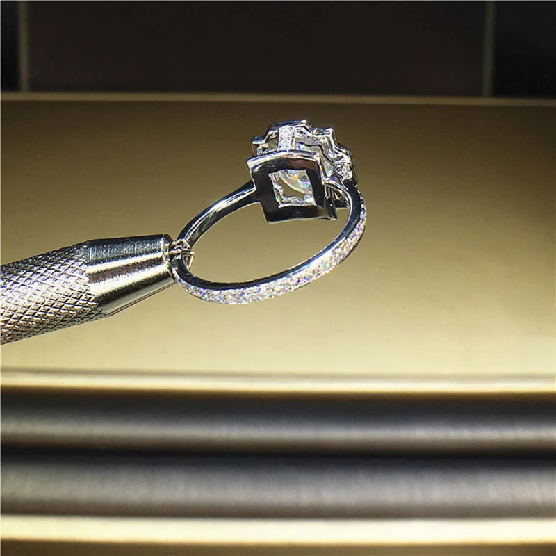 100% 18K 750Au золото Moissanite бриллиантовое кольцо D Цвет VVS с национальным сертификатом
