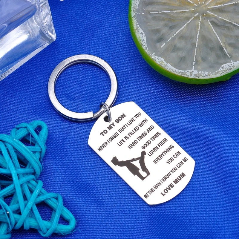 1 шт. цепочка для ключей из нержавеющей стали с резными буквами | Украшения и