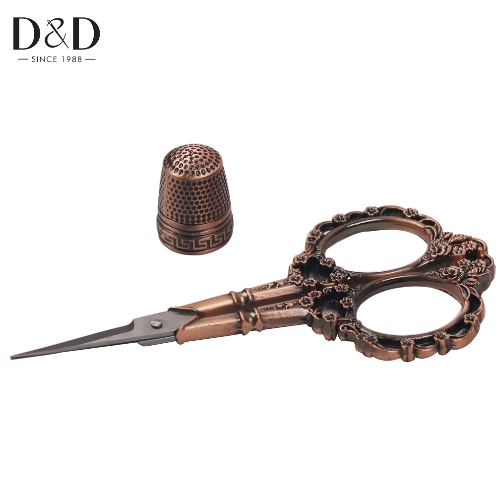 Наборы для шитья D & европейские винтажные ножницы и металлические наперсток