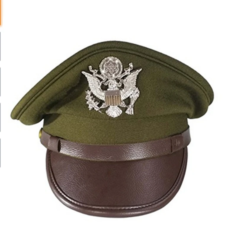 WW2 US Air Force Officer'S Military Hat With Silver Color Eagle Badge MILITARY HAT | Спорт и развлечения