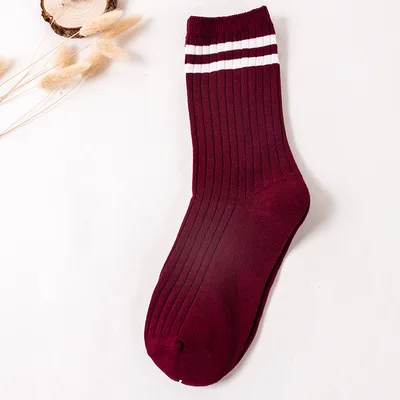 red COCOTEKK, модные однотонные вязаные женские носки для девочек и женщин, цветные хлопковые носки для девочек средней школы, Лидер продаж, подарок - Цвет: red