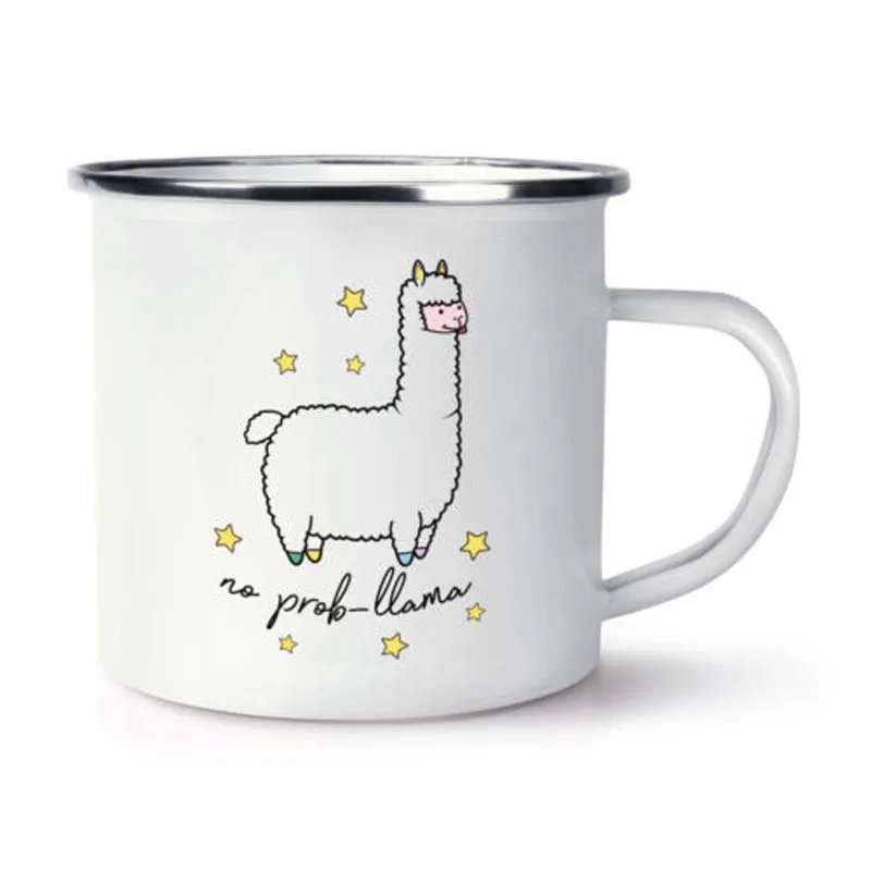 Походная кофейная кружка из нержавеющей стали без Prob Llama ретро эмаль на день