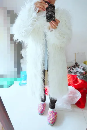 white with hood Однотонная синяя винтажная пушистая зимняя теплая куртка с капюшоном из искусственного меха, пальто, верхняя одежда для женщин, толстовки, пальто с капюшоном - Цвет: white with hood