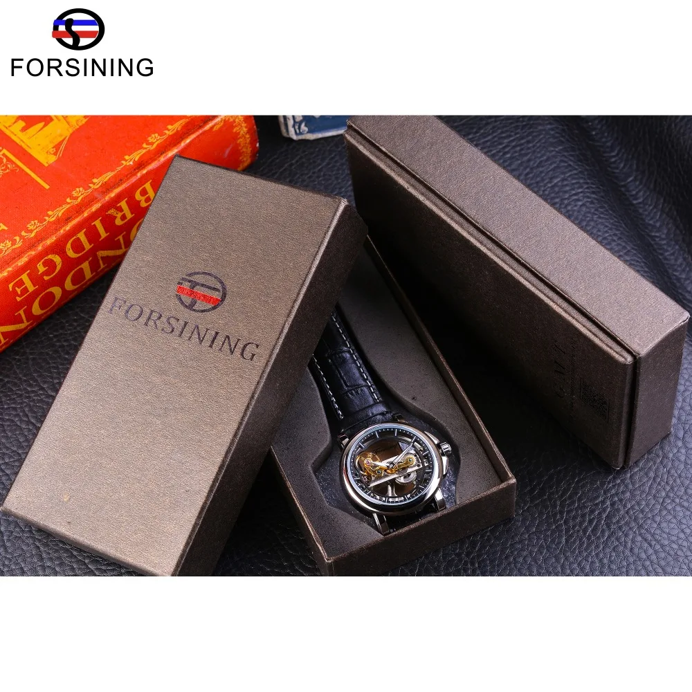 Часы наручные Forsining Мужские механические брендовые Роскошные водонепроницаемые