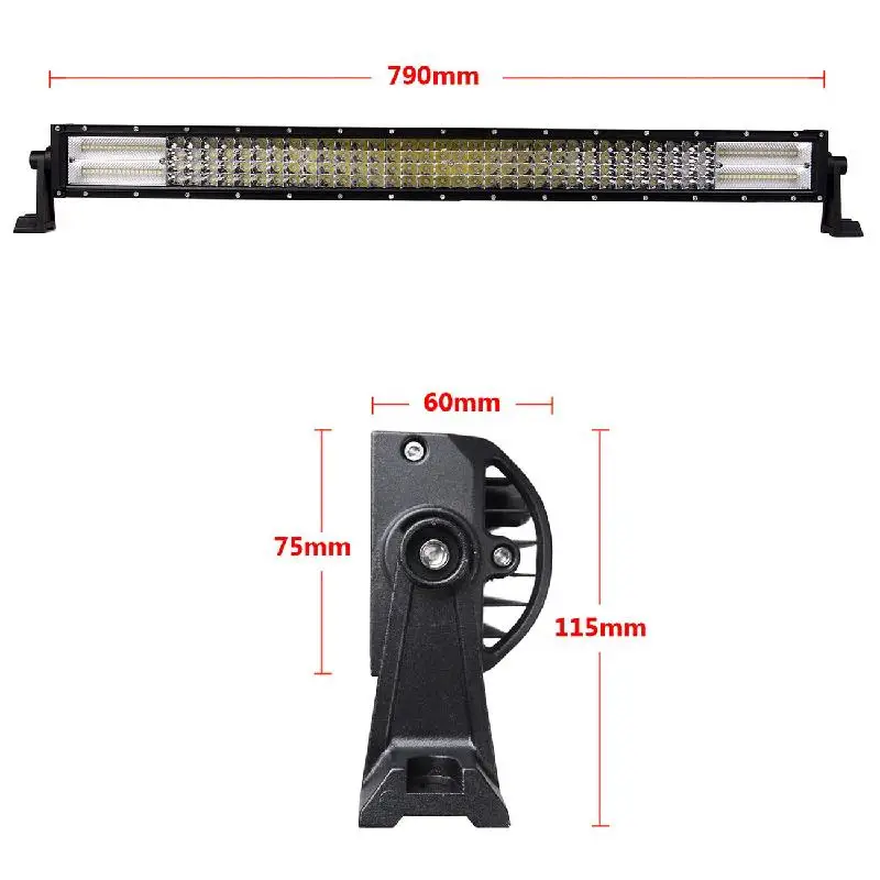 Oslamp 4 ряда 22 &quot432 Вт 32&quot 612 W 42 &quot792 52&quot 972 изогнутый светодиодный свет бар