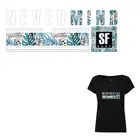 Cosbill модная летняя теплопередающая аппликация, зеленая стильная надпись, термоклейкие нашивки для одежды, разноцветная моющаяся наклейка