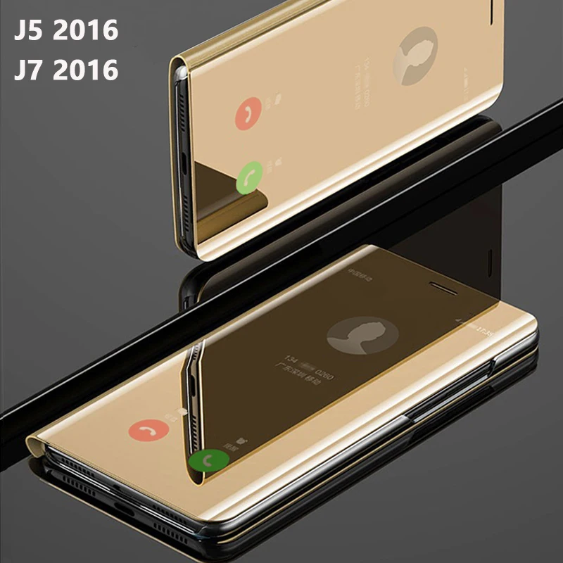 Флип умный зеркальный чехол для телефона samsung galaxy J5 2016 J 5 J510 J7 7 J710 кожаный