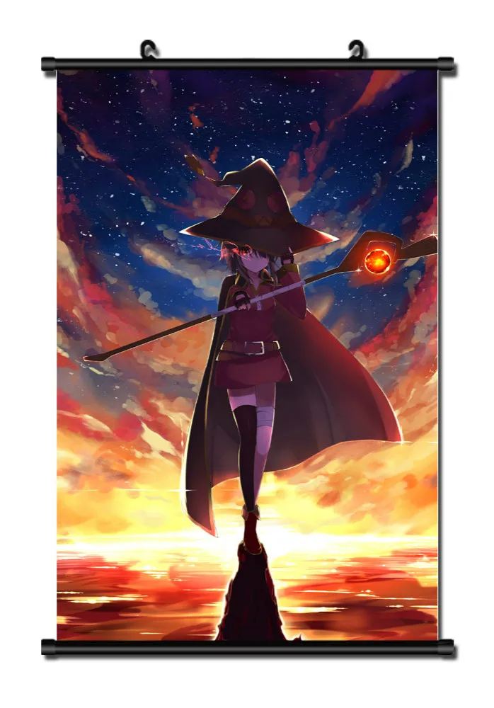 Японское аниме KonoSuba Megumin домашний Декор настенный Свиток Плакат 40x60 см Прямая поставка торговля живопись на холсте, мультфильмы - Цвет: K