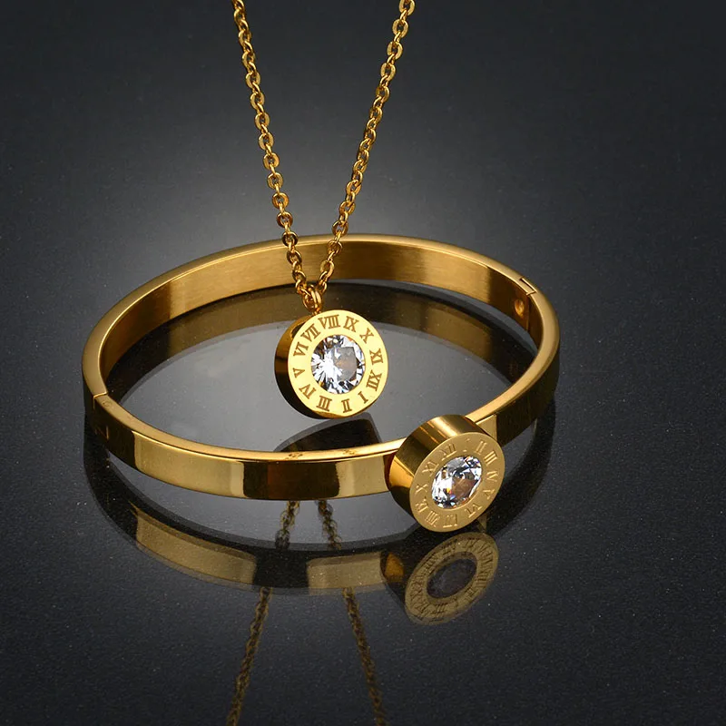 Женский ювелирный комплект из колье и серёг нержавеющей стали 316l | Украшения