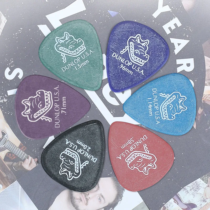 6 шт. Dunlop Gator Grip медиатор для гитары винтажные аксессуары для гитары s 0,58/0,71/0,96/1,14/1,50/2 мм