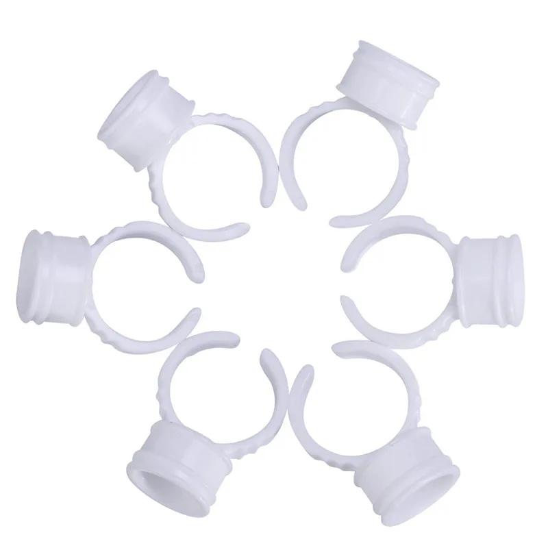 100pcs Makeup Disposable Eyelash Extension Glue Rings Adhesive Tattoo Pigment Well Holder #43369 | Красота и здоровье