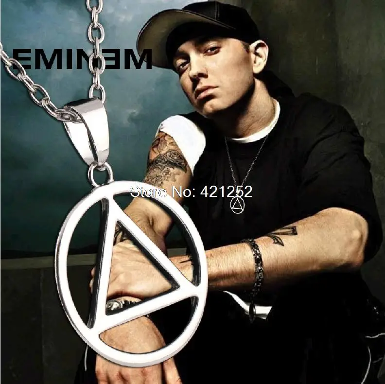 12 шт./лот Eminem лучший рэпер титановая сталь ожерелье кулон для алкоголиков аноним серебро