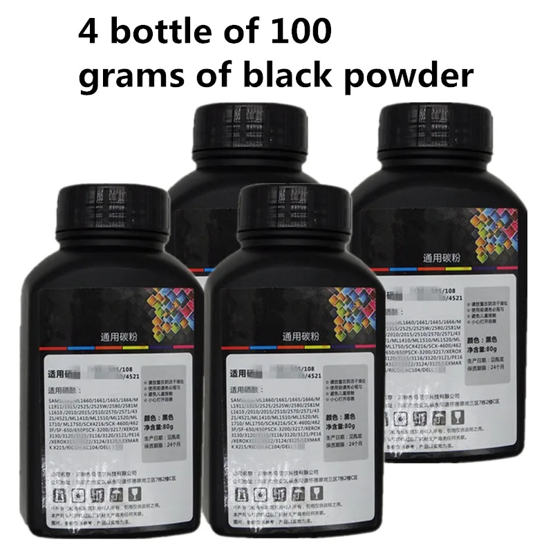 4 bottle 100 г черный Заправляемый Тонер-порошок для принтера Набор для hp1025 cp1025 cp2025 1215 для Canon 7010 мощность лазерного тонера - Цвет: 4 bottle