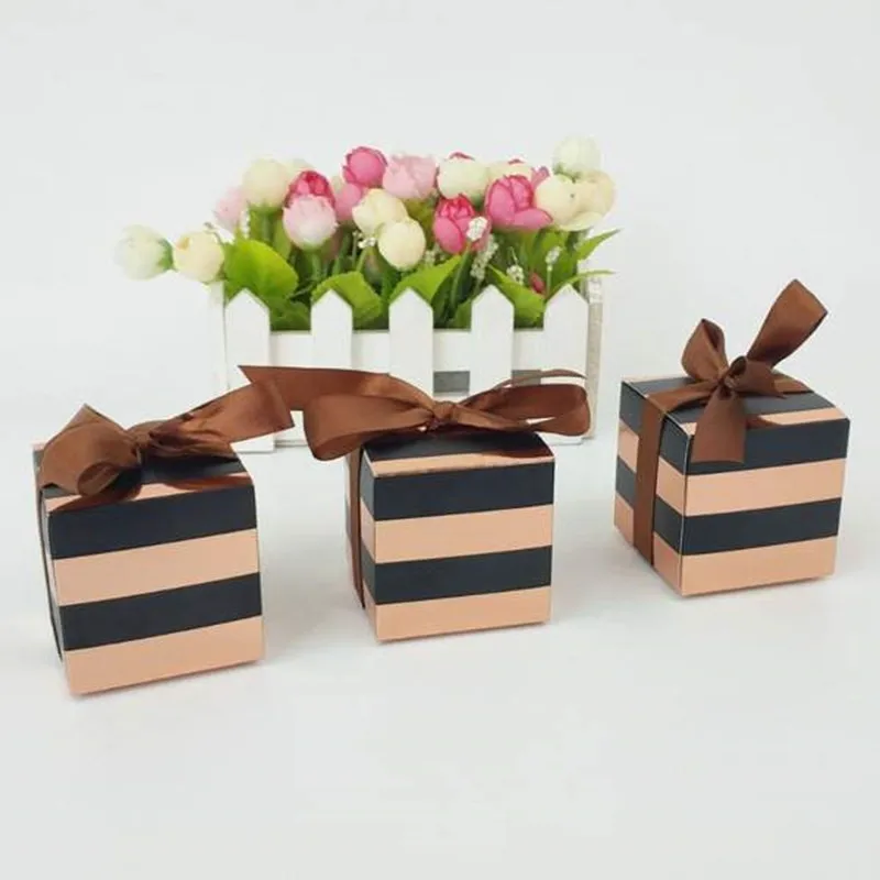 Европейские полосатые свадебные коробки для конфет детские подарочные душа