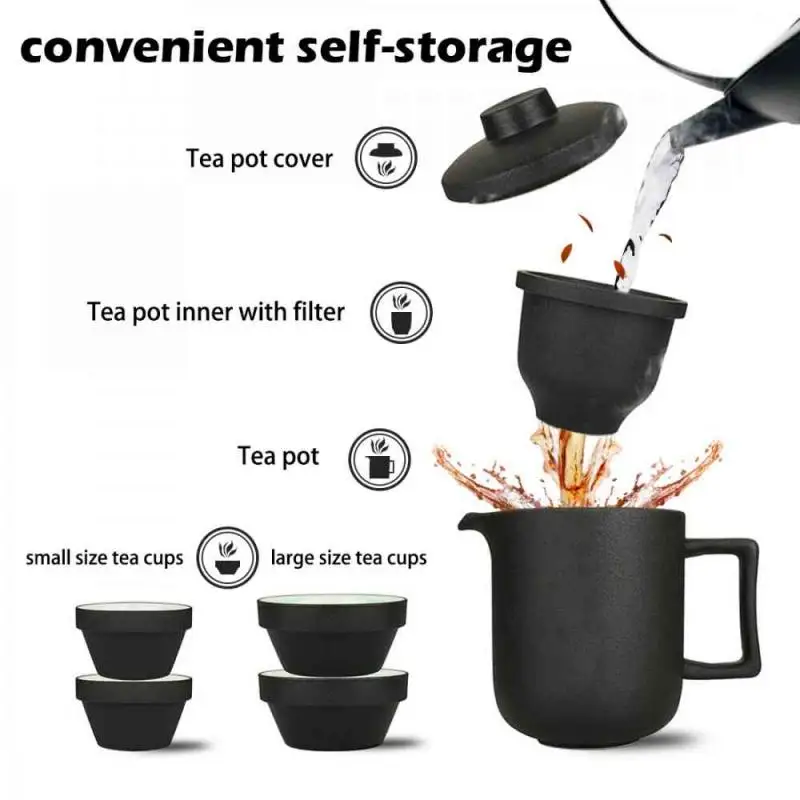 Винтаж китайский чайный набор кунг-фу Керамика Портативный для путешествий на