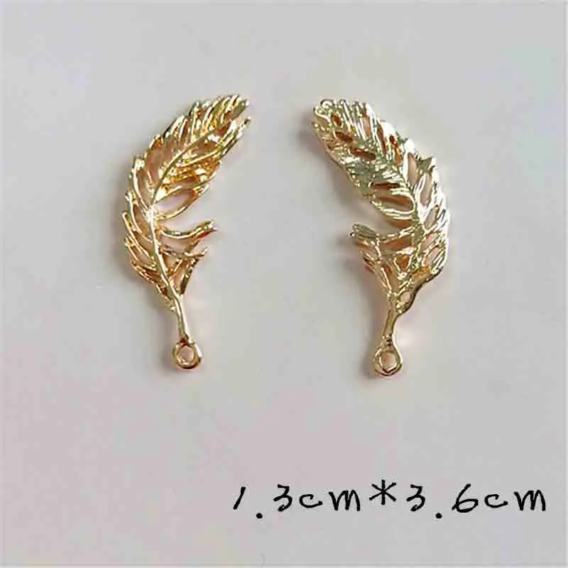 10 шт./лот креативные пуговицы-подвески из сплава с золотыми листьями украшения