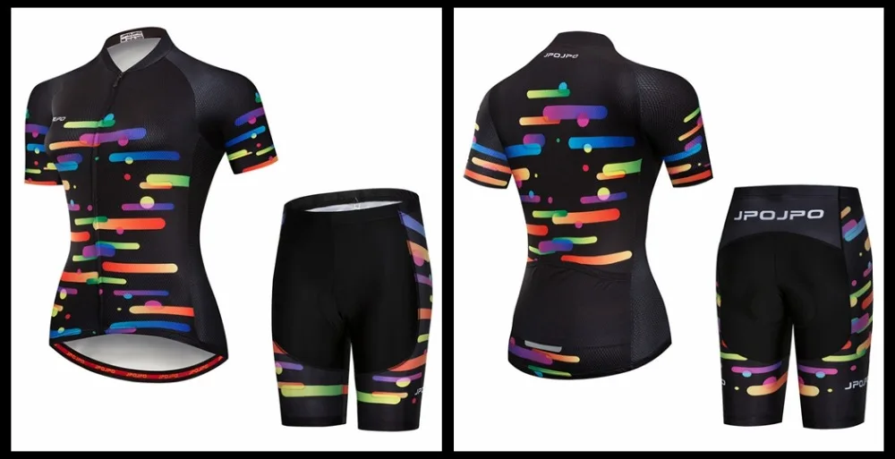 JPOJPO Pro Team Велоспорт Джерси Набор для женщин MTB велосипедная одежда анти-УФ велосипедная одежда короткий рукав велосипедная одежда uniforme