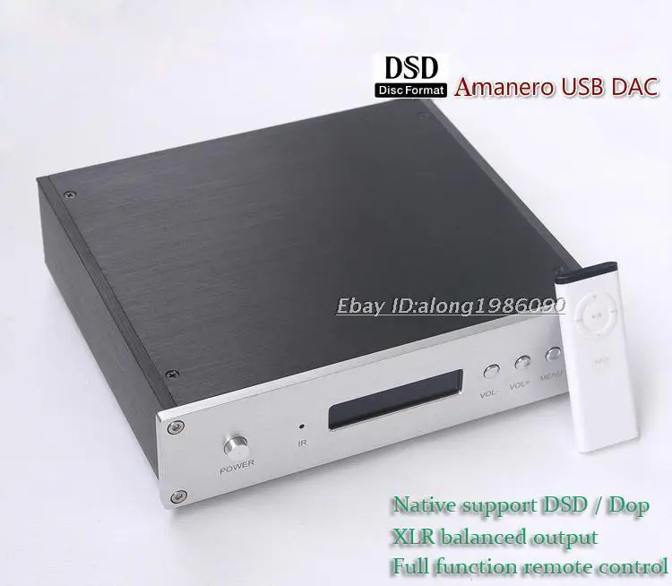 GZLOZONE Finished ES9038PRO DAC DSD / XLR выход + пульт дистанционного управления usb-карта Amanero L3-10 |