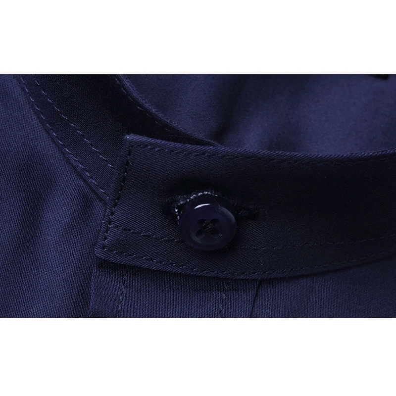 Новые брендовые модные мужские рубашки повседневные с воротником-стойкой