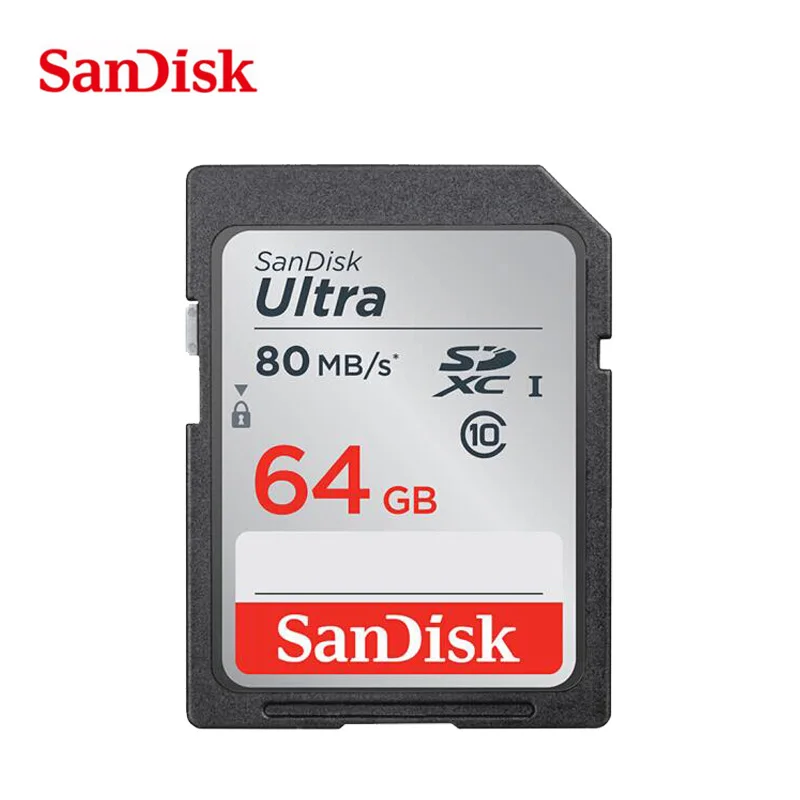 80M 64G Двойной Флеш-накопитель SanDisk карты памяти SD карты 128 Гб 64 ГБ 32 ГБ оперативной памяти, 16 Гб встроенной памяти, класс 10 SD карта SDHC/SDXC высокое Скорость слот для карт памяти C10 80 МБ/с. для камеры - Емкость: 80M 64G