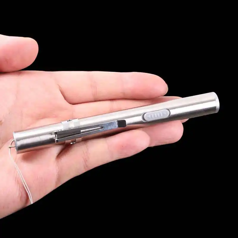 USB Перезаряжаемый антибликовый мини фонарик из нержавеющей стали Портативный
