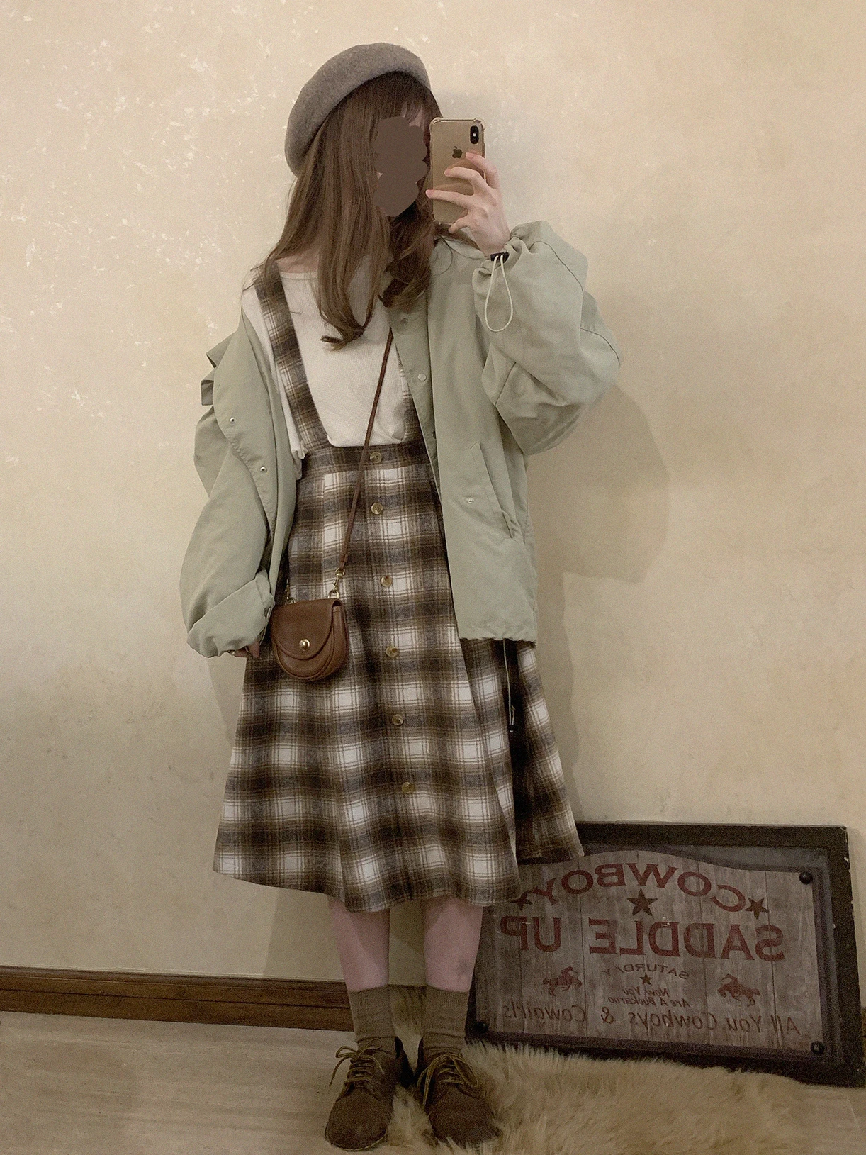 Женский шерстяной комбинезон в клетку длинная трапециевидная Юбка До Колена с