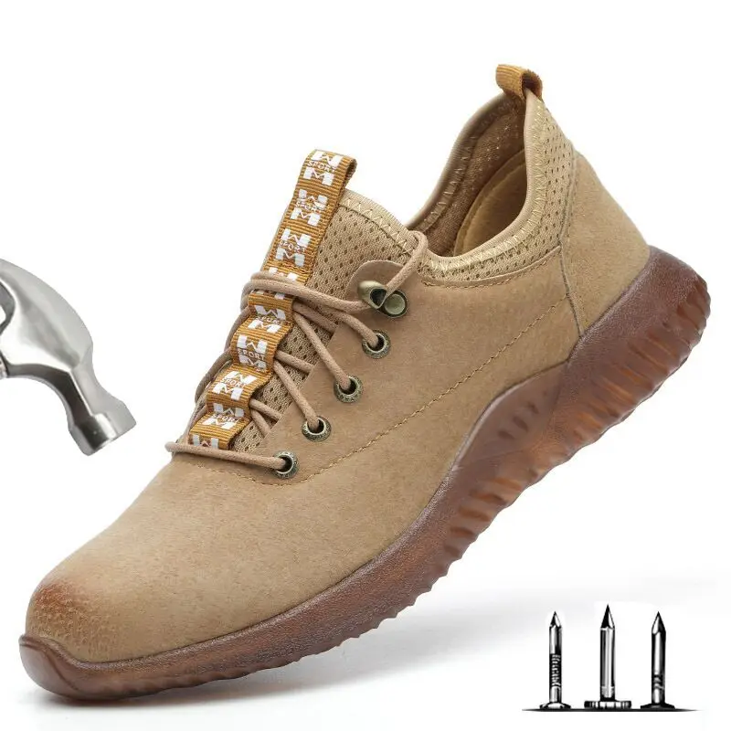 Мужские уличные защитные ботинки противоскользящие рабочие со стальным носком с