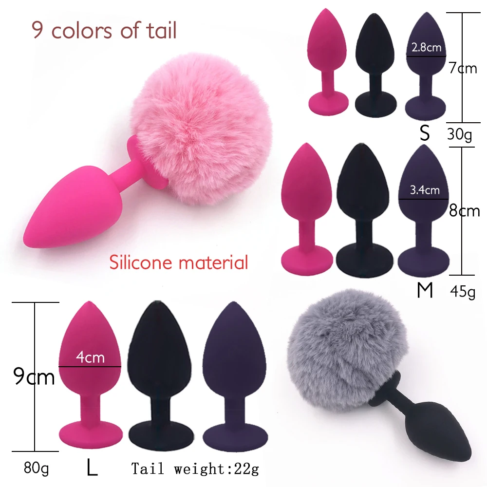 7 inch electroplating bullets women's vibrator rabbit tail silicone anal plug stainless steel matte adult sex products | Красота и