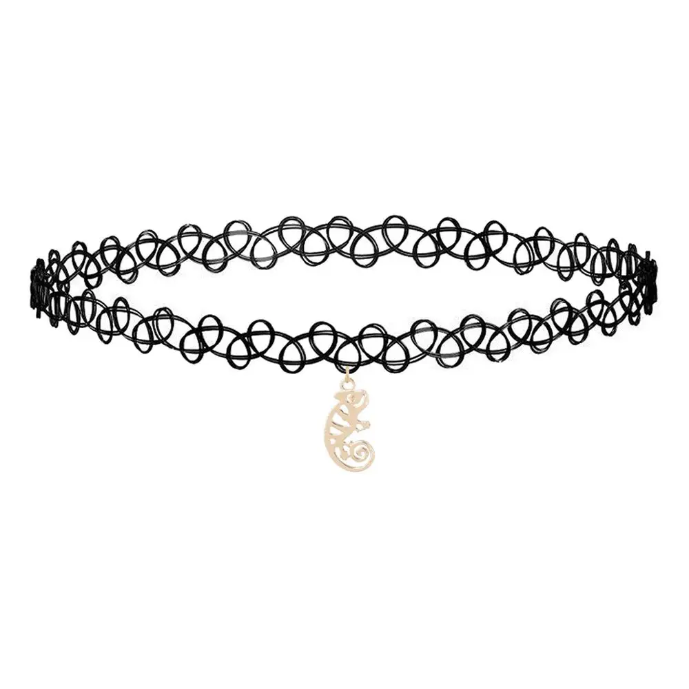 Черное кружево QIAMNI милая Игуана стиль хамелеон животные ранние кольца