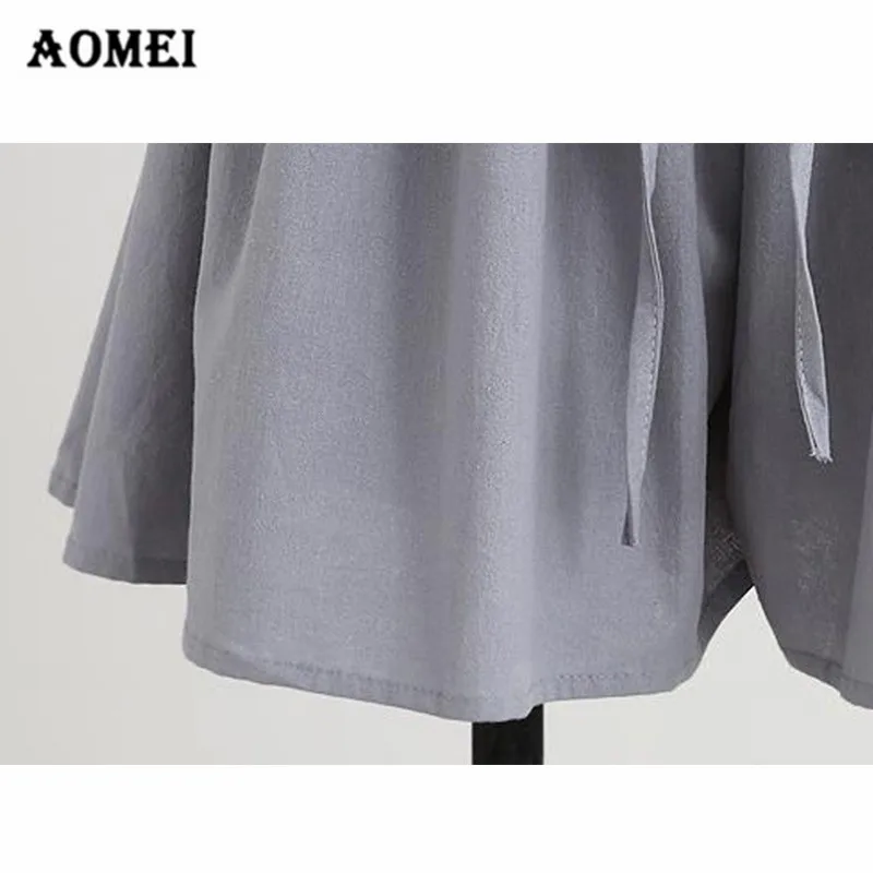 Summer Casual Pleated Women Shorts Mini A Line Wide Leg Hotpants Culottes Lace Up Elastic Waist Skirt Plus Size 5XL Skort | Женская