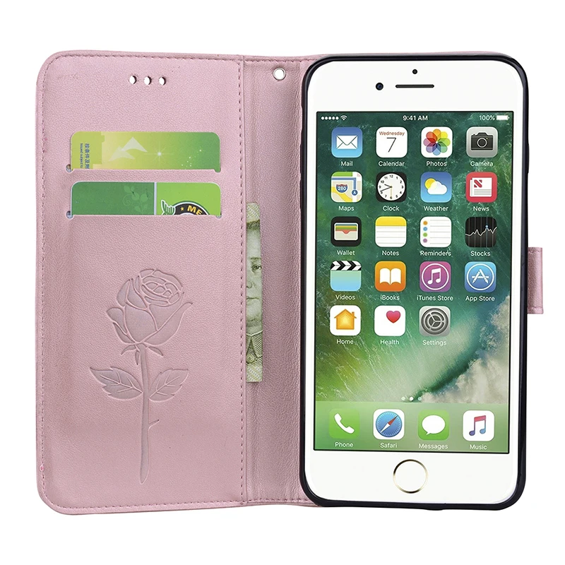 Роскошные Флип Чехлы из искусственной кожи + бумажник для iPhone 6 s S 7 7S 8 Plus X 10 5 5S 5SE