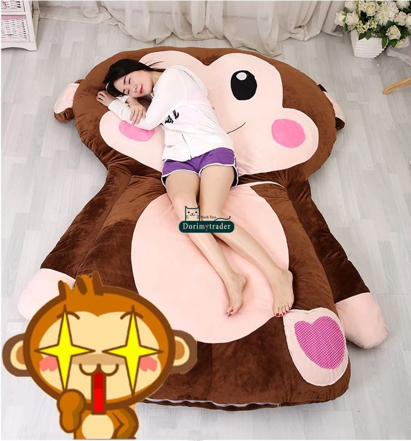 Дориа Trader 230cm X 170см Огромный мультфильм Обезьяна спальный мешок плюшевые мягкие