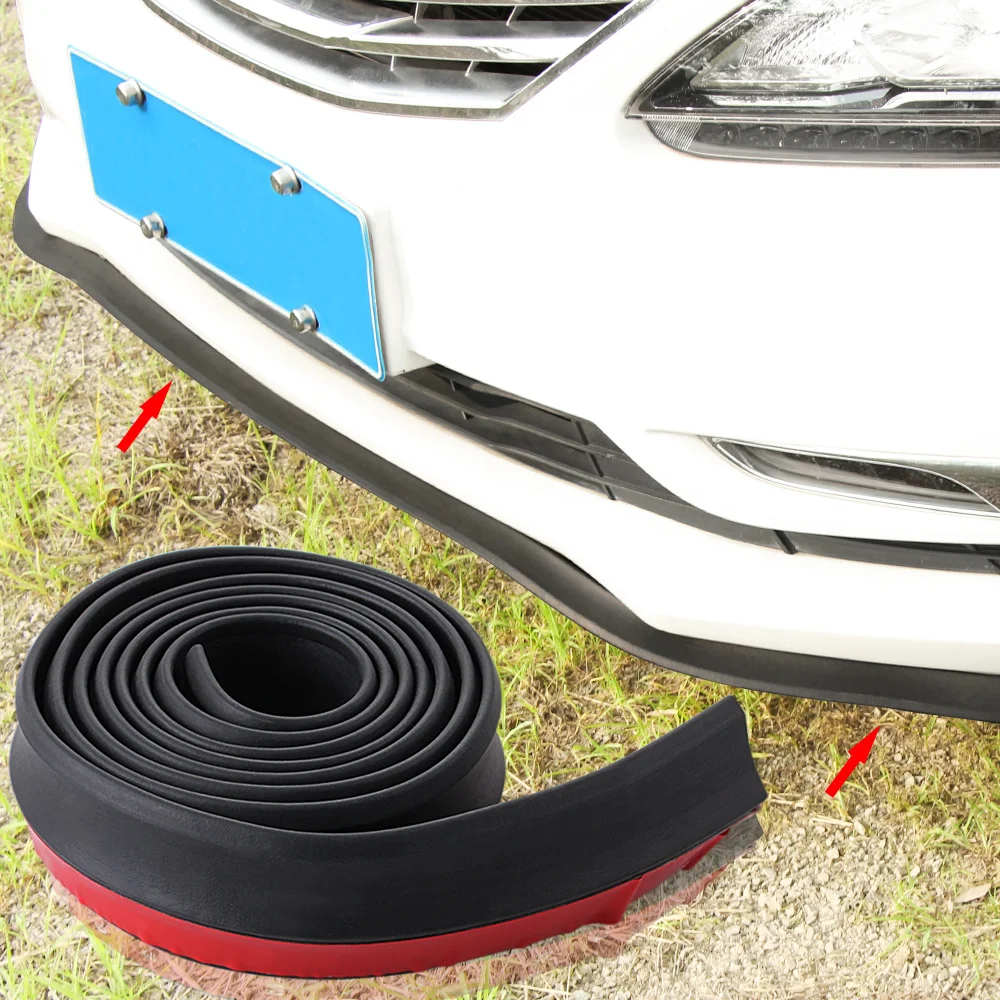 Автомобильная стильная резиновая юбка углеродное украшение переднего бампера