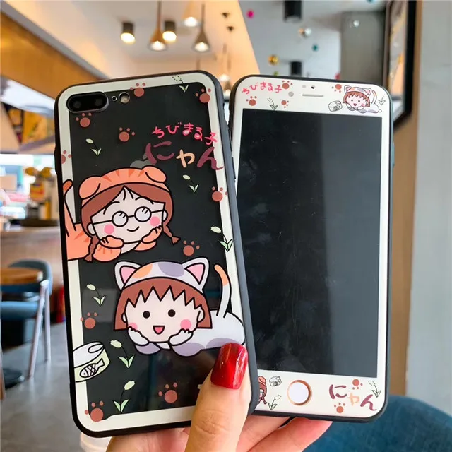 Закаленное стекло для iPhone 7 8 6 6S Plus XR X XS Max защита экрана Flim+ стеклянный чехол для телефона с рисунком Две звезды