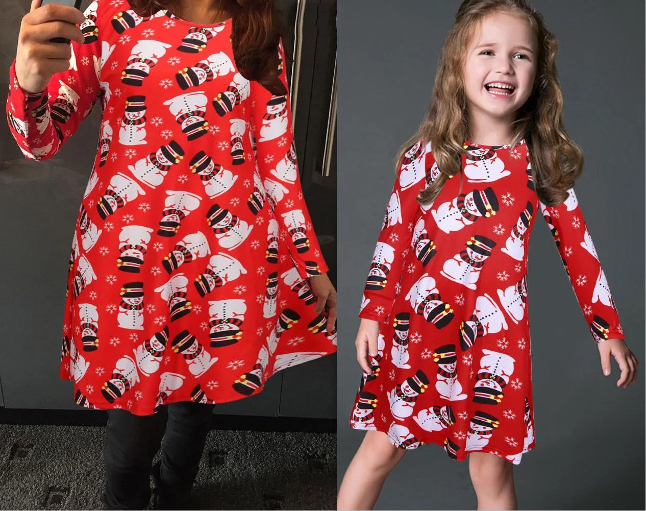 Рождественское платье с принтом оленя Санта-Клауса и снеговика Рождественская