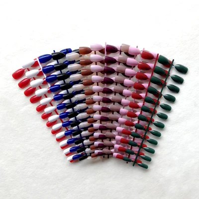 Mixed 12 Colors 144 шт./упак. разноцветные карамельные 12 Цветов накладные ногти для ног, на каблуке-шпильке из искусственного Пресс накладные ногти для ногтей, для нанесения с помощью клея с острым носком маникюрный салон СОВЕТЫ - Цвет: Mixed 12 Colors