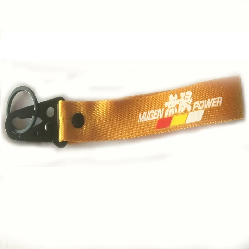 Gold Mugen power Painting ремешок для мобильного телефона JDM Гоночный Автомобиль Гладкий брелок для ключей - Название цвета: Gold