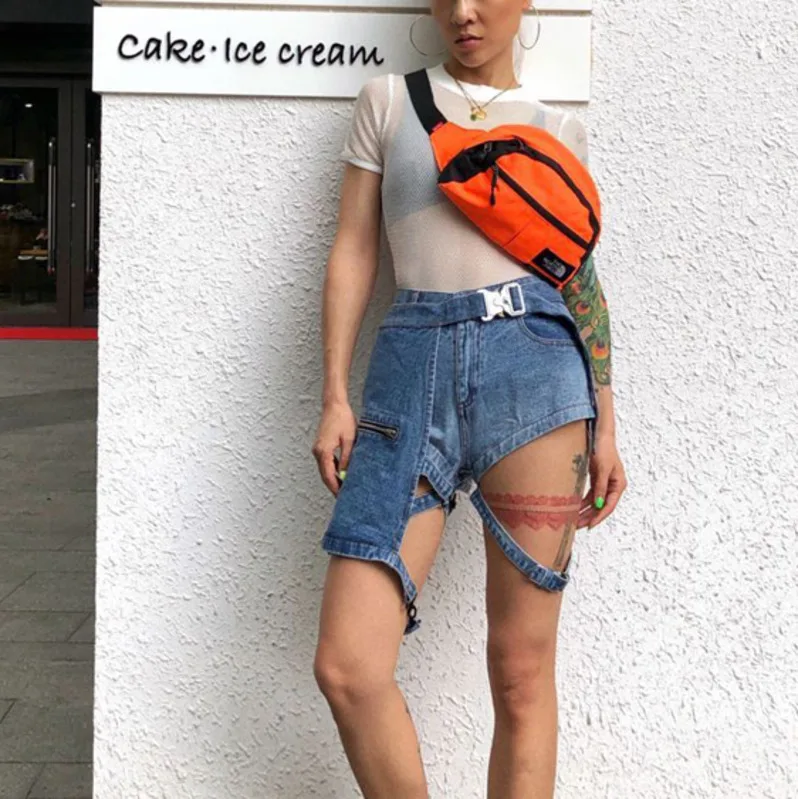 LANMREM 2019 летняя новая модная одежда Женская высокая поясная пряжка Леггинсы