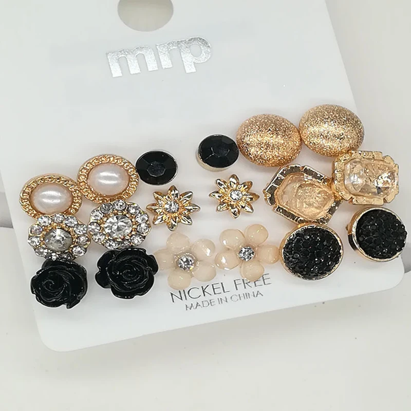 9 пар/компл. сережки набор Бабочка девушки круглые вечерние горячая Распродажа