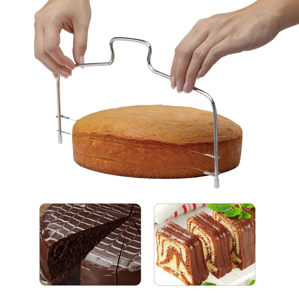 1pc Cake Slicer Leveler Adjustable Stainless Steel Pastry Delaminator Bread Cutter Baking Tool Tools | Дом и сад