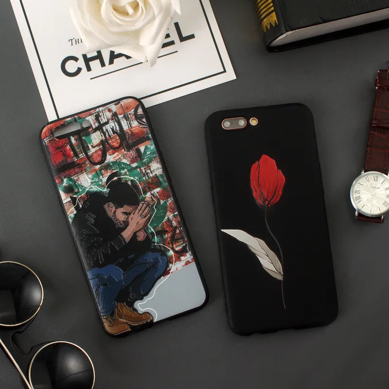 For iPhone 6S case 5 5S 6 7 8 Plus X Case Silicone 3D Relief embroidery Pattern Soft TPU Phone Back Cover | Мобильные телефоны и