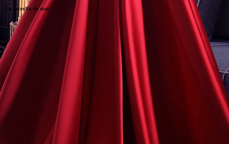 Vestidos de boda invitados Новое Кружевное сатиновое ТРАПЕЦИЕВИДНОЕ красное платье подружки невесты длинное abiti da damigella d'onore недорогое свадебное платье для гостей