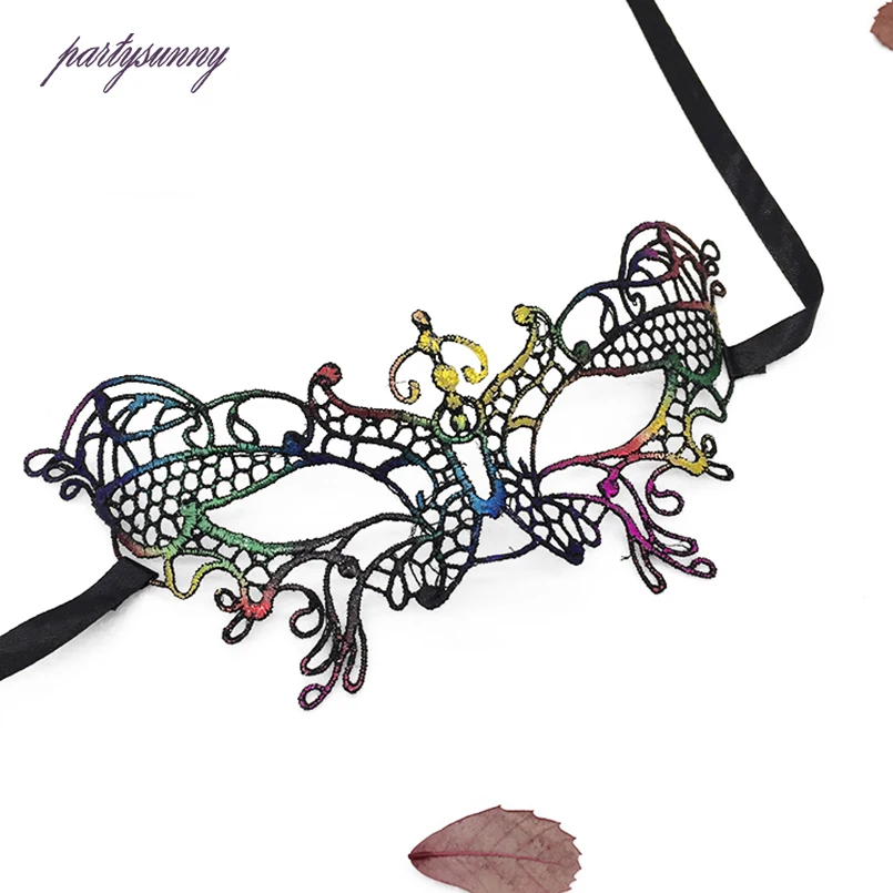 PF многоцветный кружева маска пикантные лицо мяч маски Хэллоуин маскарадные