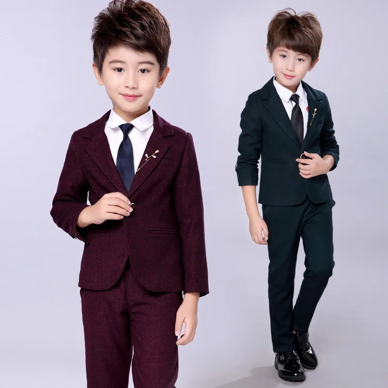 Flower Boys Wedding Suits Sets Child Formal Prom Party Tuxedo Clothing Kids Dress Blazer Pants 2pcs Clothes | Мать и ребенок