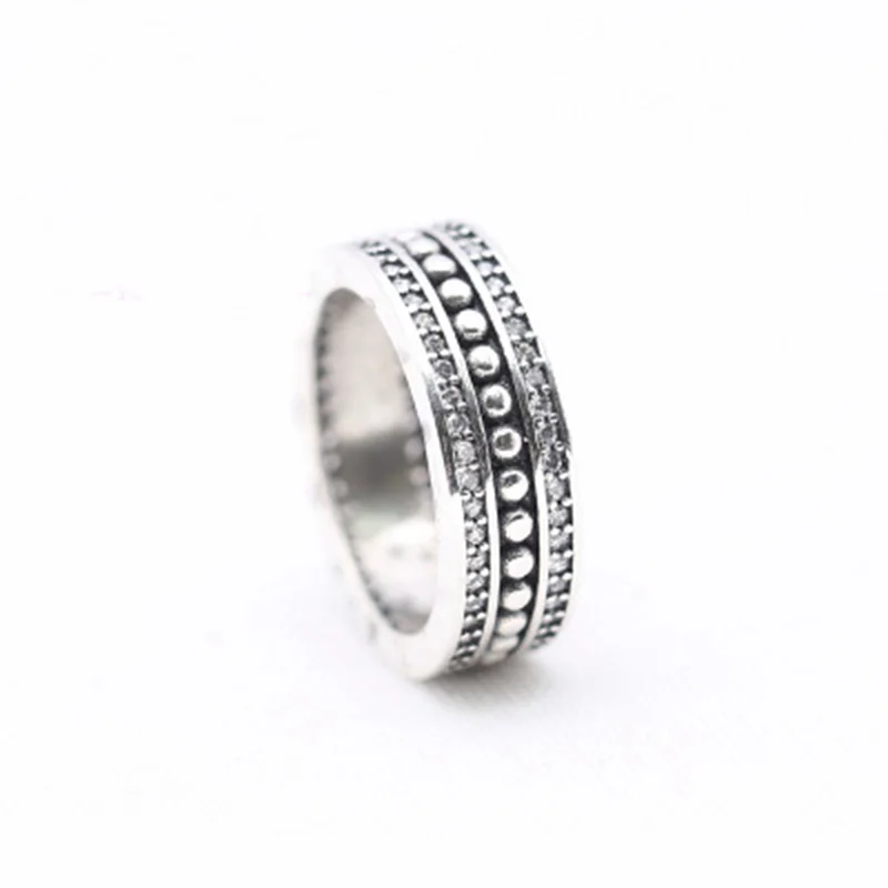

Authentic 925 Sterling Silver Original Double Crystal Ring With Clear Cubic Zirconia For Women Diy Jewelry