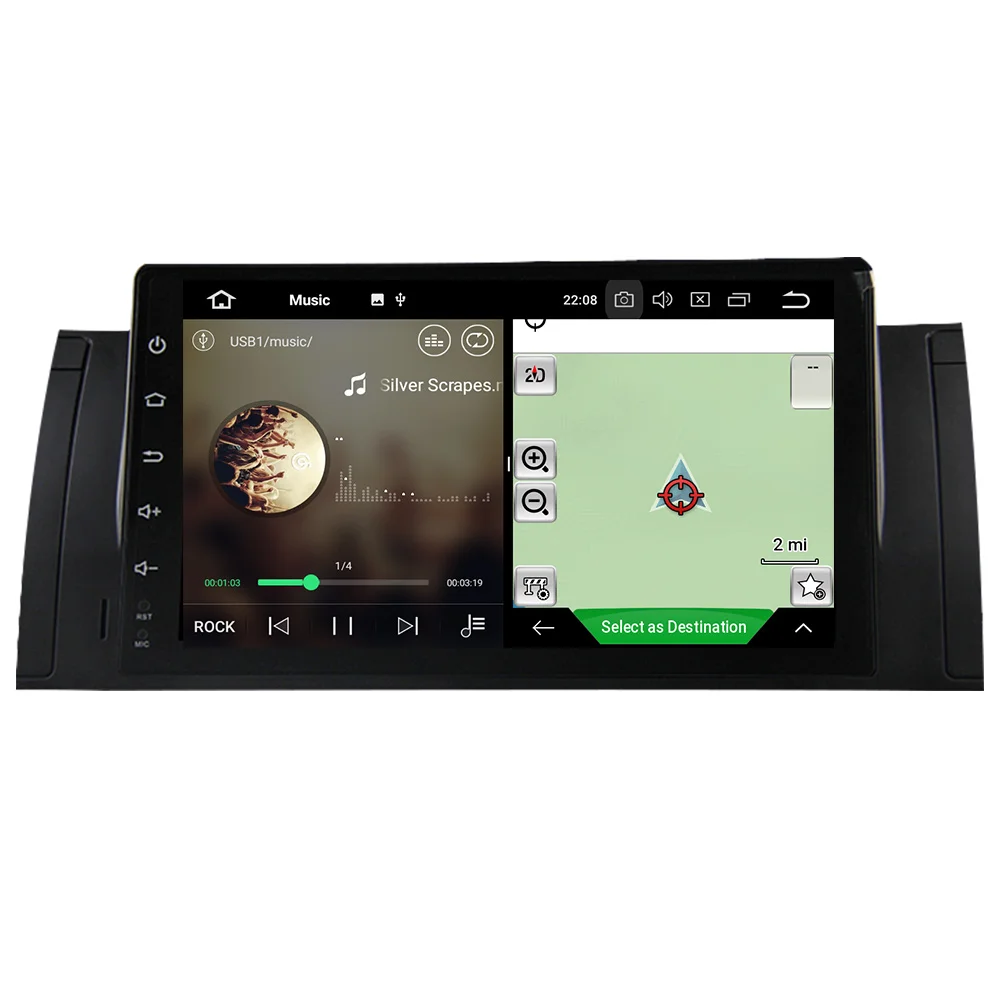 Eunavi Восьмиядерный 9 дюймов Android 0 1 Din автомобильный ПК радио gps Navi Стерео для BMW E53 E39