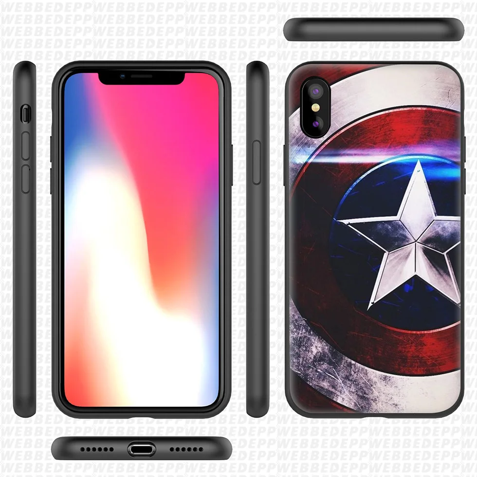 WEBBEDEPP Captain America Caps Мягкий силиконовый чехол для iPhone 11 Pro Xr Xs Max X или 10 8 7 6 6S Plus 5 5S SE Case |