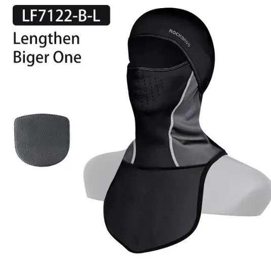 LF7122BL ROCKBROS Зимняя Маска для лица, теплая флисовая Лыжная маска, маска для лица, щит сноуборд, шапка, холодный головной убор, велосипедная маска для лица, Fiter Scraf - Цвет: LF7122BL