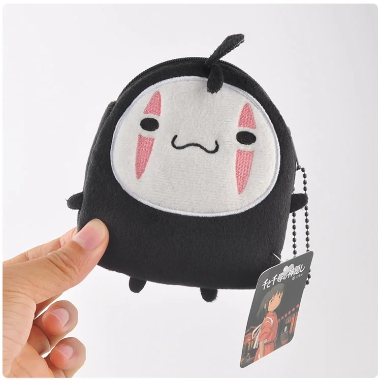 12 см аниме Тоторо Унесенные спиралью Kawaii Мягкие без лица мужские сумки кулон плюшевый брелок мультфильм Карманный портмоне для монет подарок