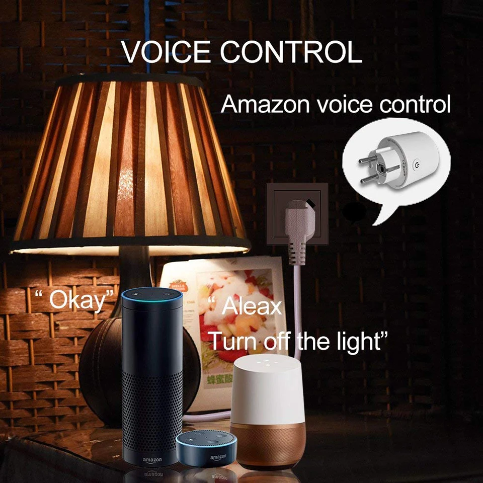 Умная вилка совместима с Alexa, умная жизнь Wifi умная розетка совместима с Echo, Google Home, умными домашними устройствами